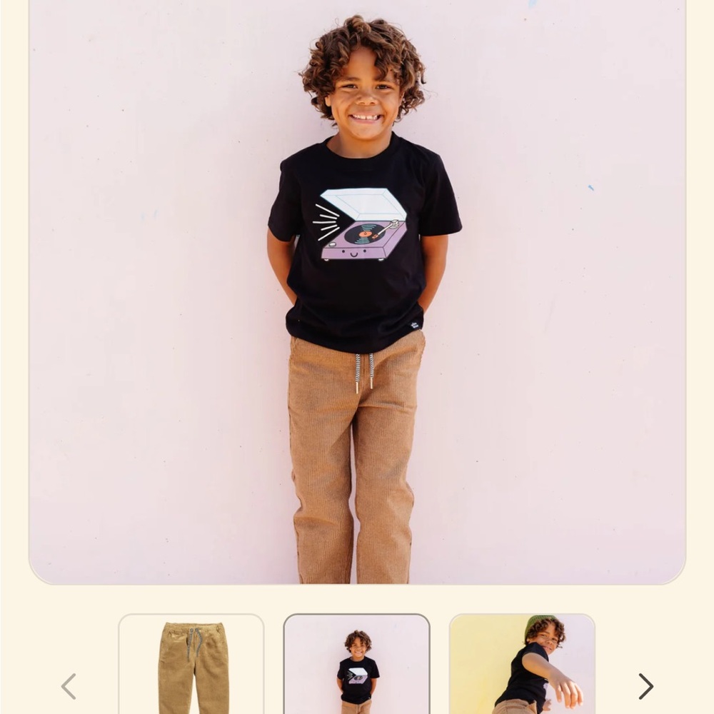 Kids tan corduroy joggers